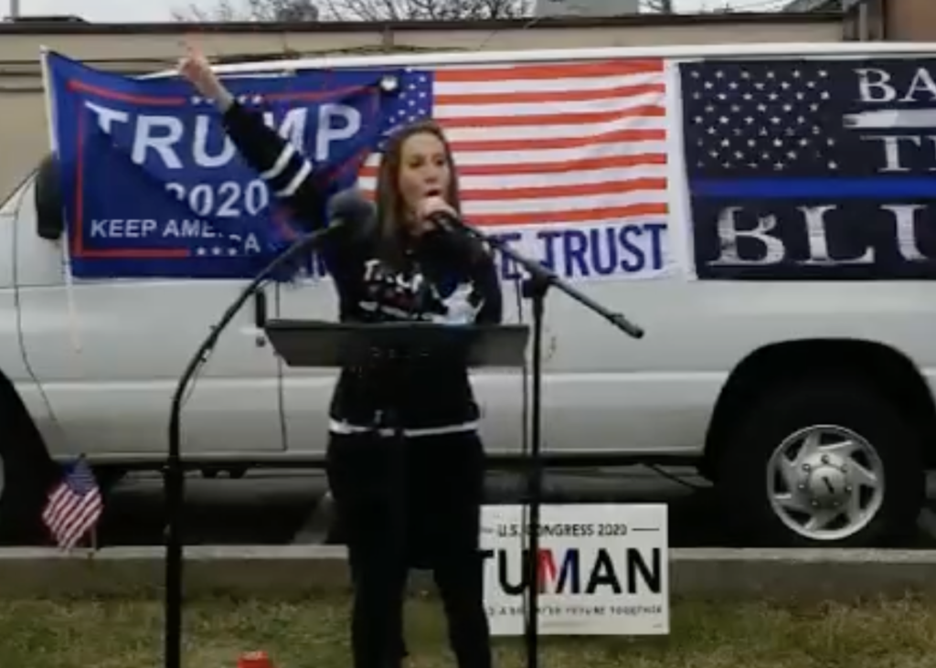 Dr. Gila Jedwab at the Freedom Rally in Woodmere